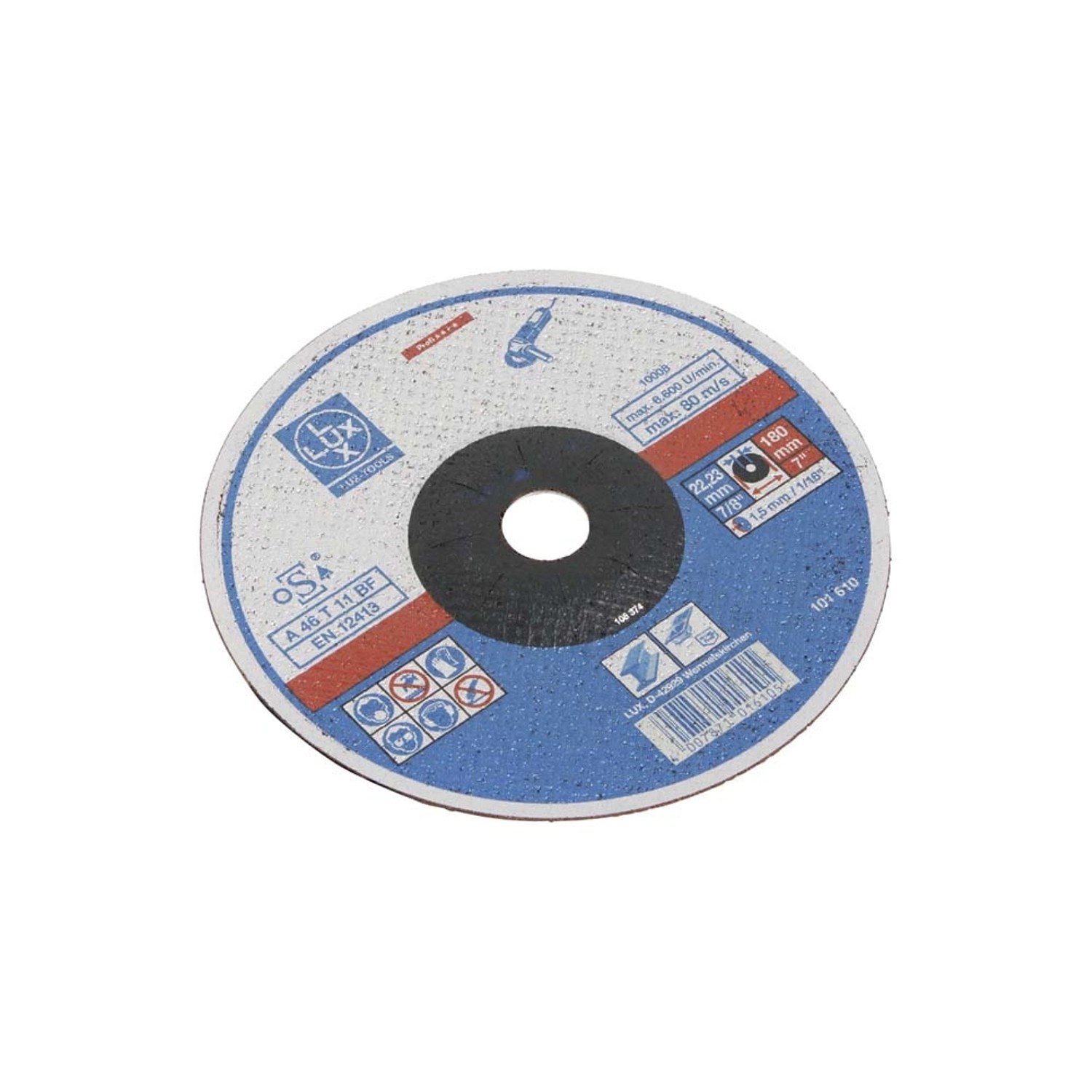 LUX Tarcza do cięcia metalu i stali inox 180 mm