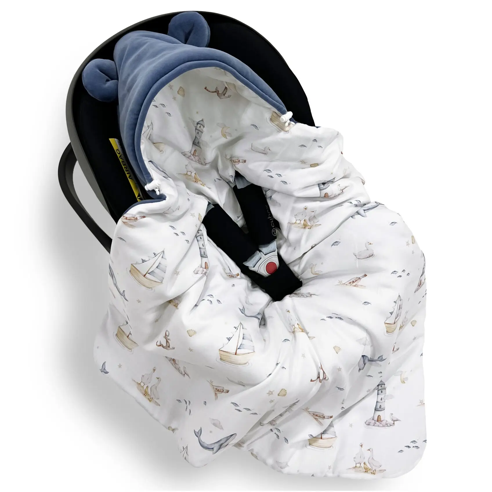 Otulacz do fotelika samochodowego Marine denim LU