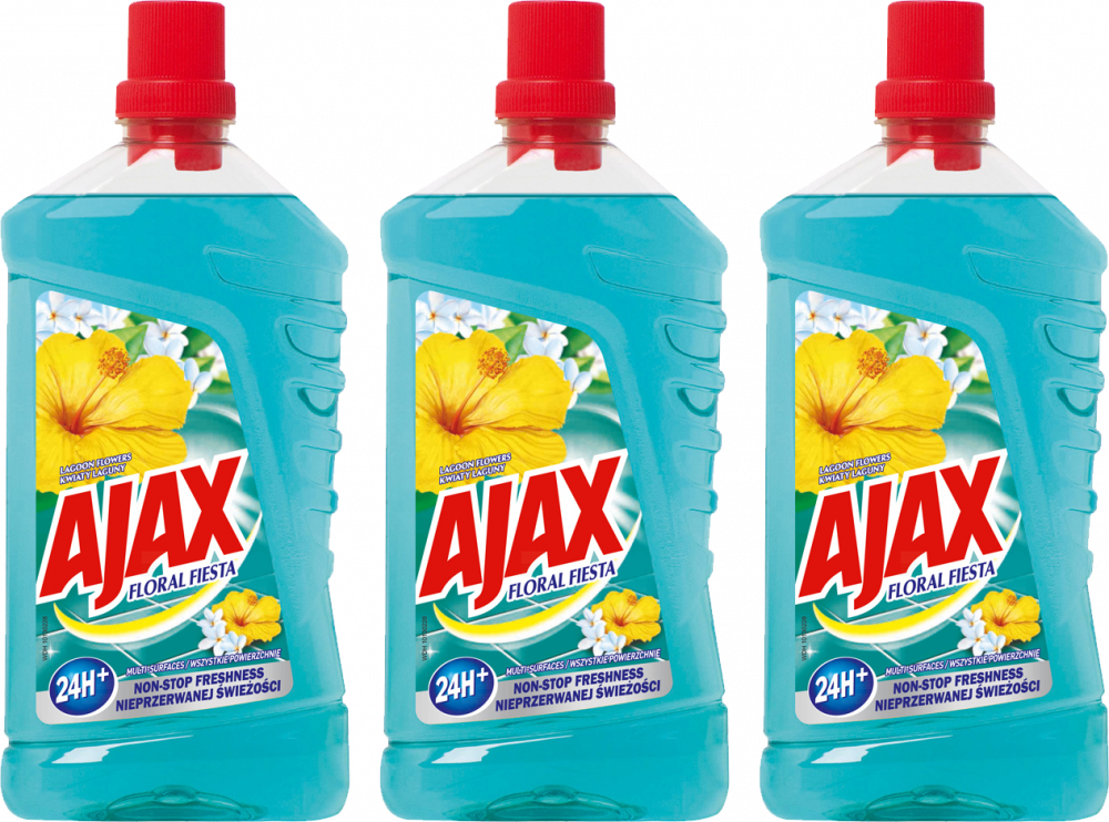 3x Płyn do mycia uniwersalny Ajax Floral Fiesta, kwiaty laguny, 1l
