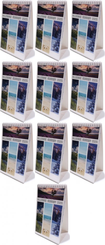 10x Kalendarz na biurko 2025, Udziałowiec, Merkury, 130x210mm, tygodniowy, 28 kartek