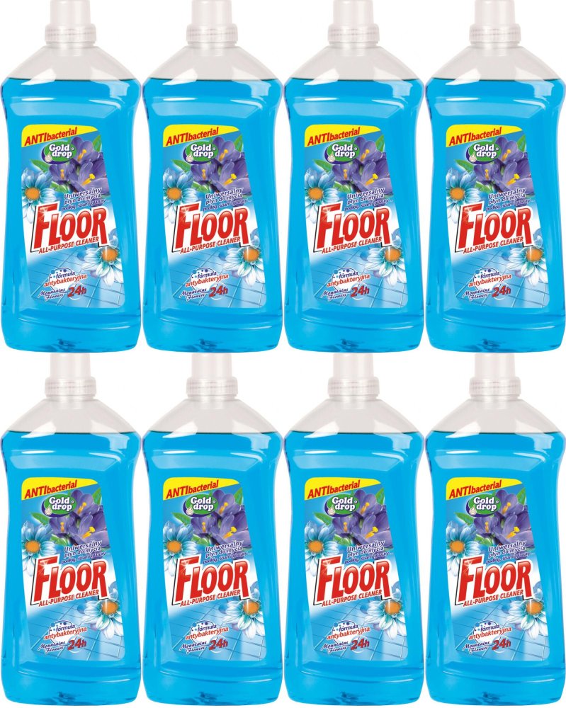8x Płyn uniwersalny Floor Gold Drop, kwiaty gór, 1.5l