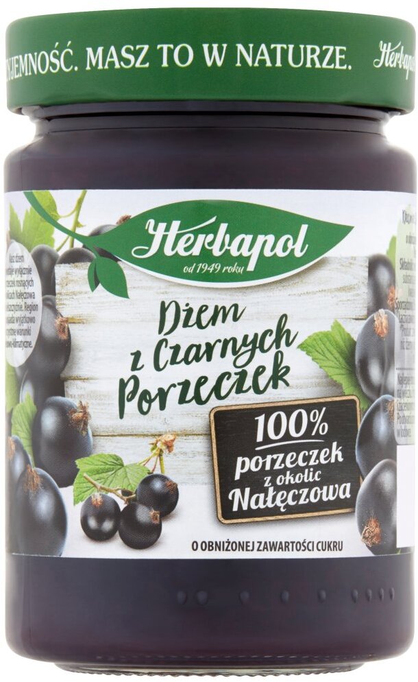 Dżem Herbapol, czarna porzeczka, niskosłodzony, 280g