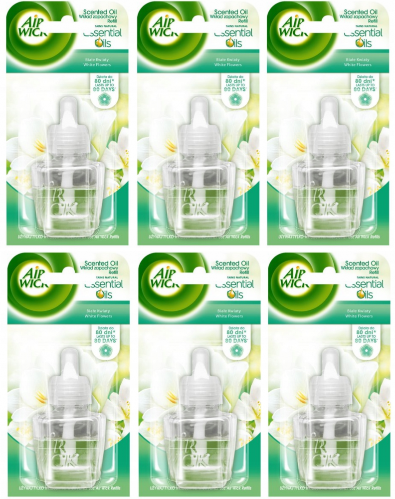 6x Wkład do odświeżacza powietrza Air Wick Electrical, białe kwiaty, 19ml