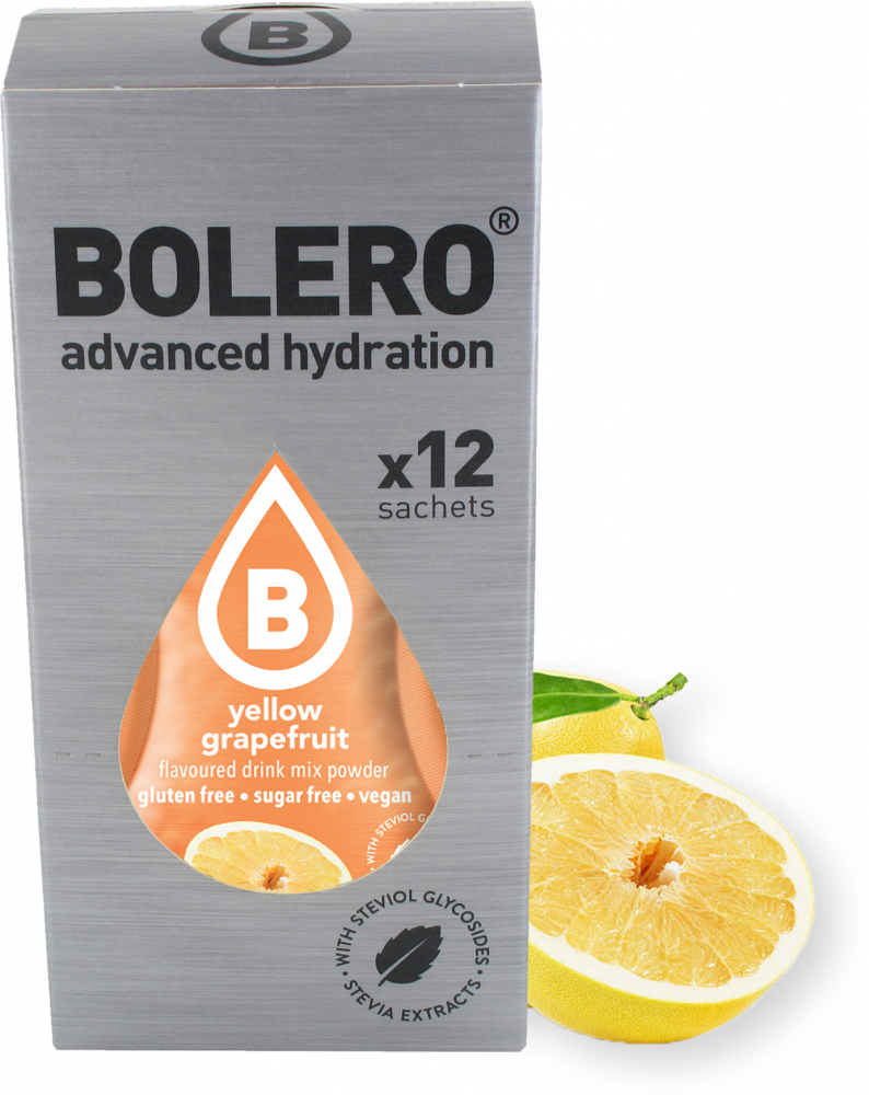 Napój w proszku Bolero Box Yellow Grapefruit, żółty grejpfrut, 12 sztuk x 3g