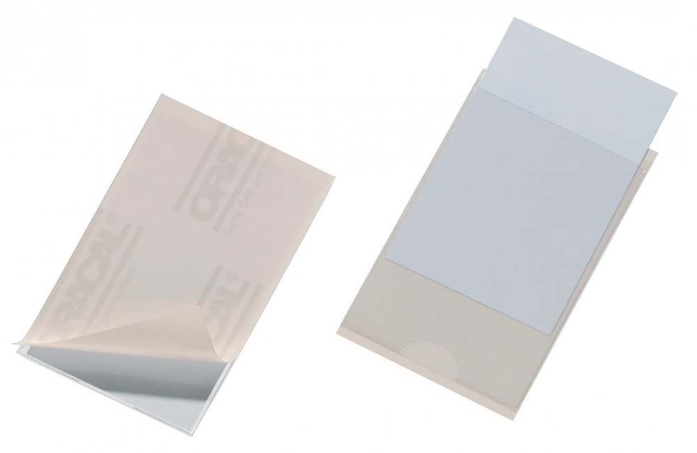 Kieszeń samoprzylepna Durable Pocketfix, otwierana z boku, 90x57mm, 100 sztuk, transparentny