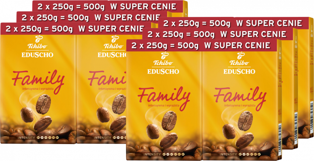 6x Kawa mielona Tchibo Eduscho Family Duopack, 2x250g