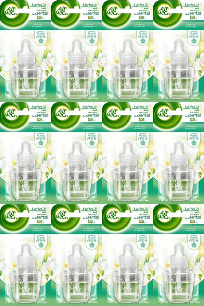 12x Wkład do odświeżacza powietrza Air Wick Essential Oils, białe kwiaty, 19ml