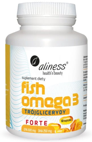 Fish Omega 3 FORTE Trójglicerydy 500/250mg 60kaps. Aliness