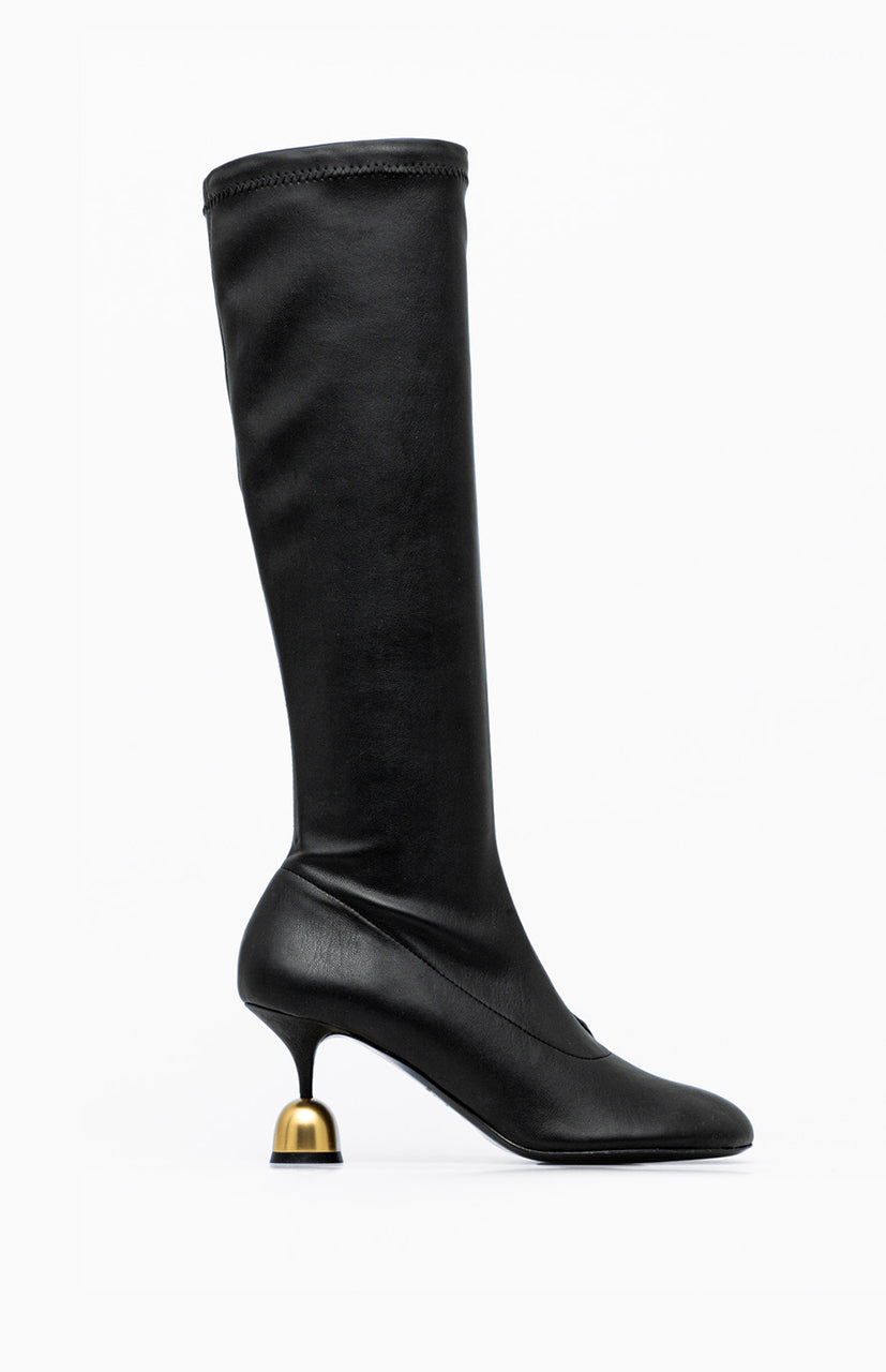 Skórzane kozaki damskie MEGHAN DEEP BLACK 37 - Vanda Novak