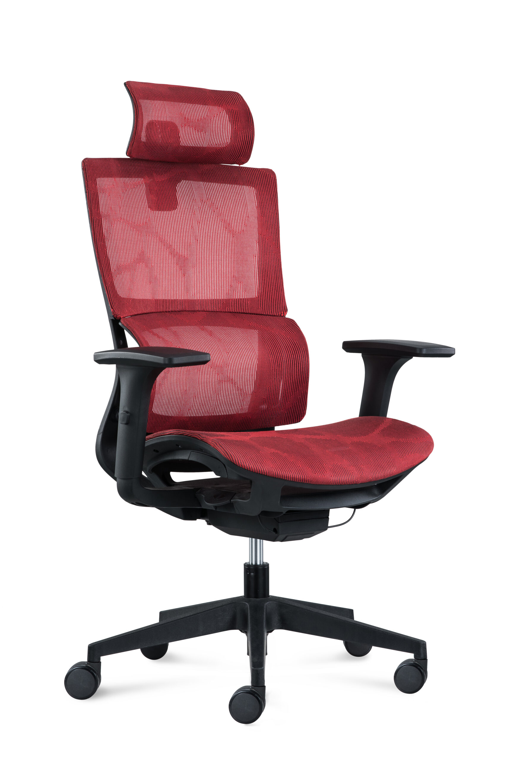 ERGOSHAPE fotel biurow, siatka 3 kolory (Kolor: czerwony EM-123)