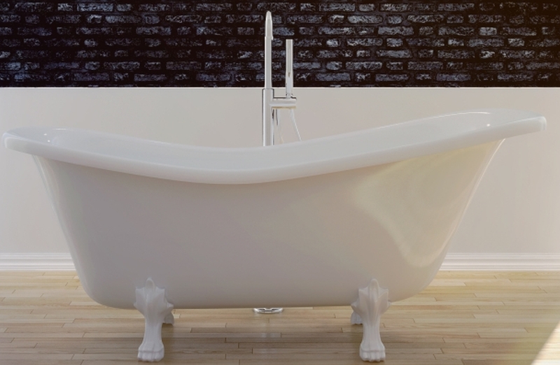 Besco Otylia wanna wolnostojąca 160x77 cm owalna biała z łapami białymi #WKO-160W+BI