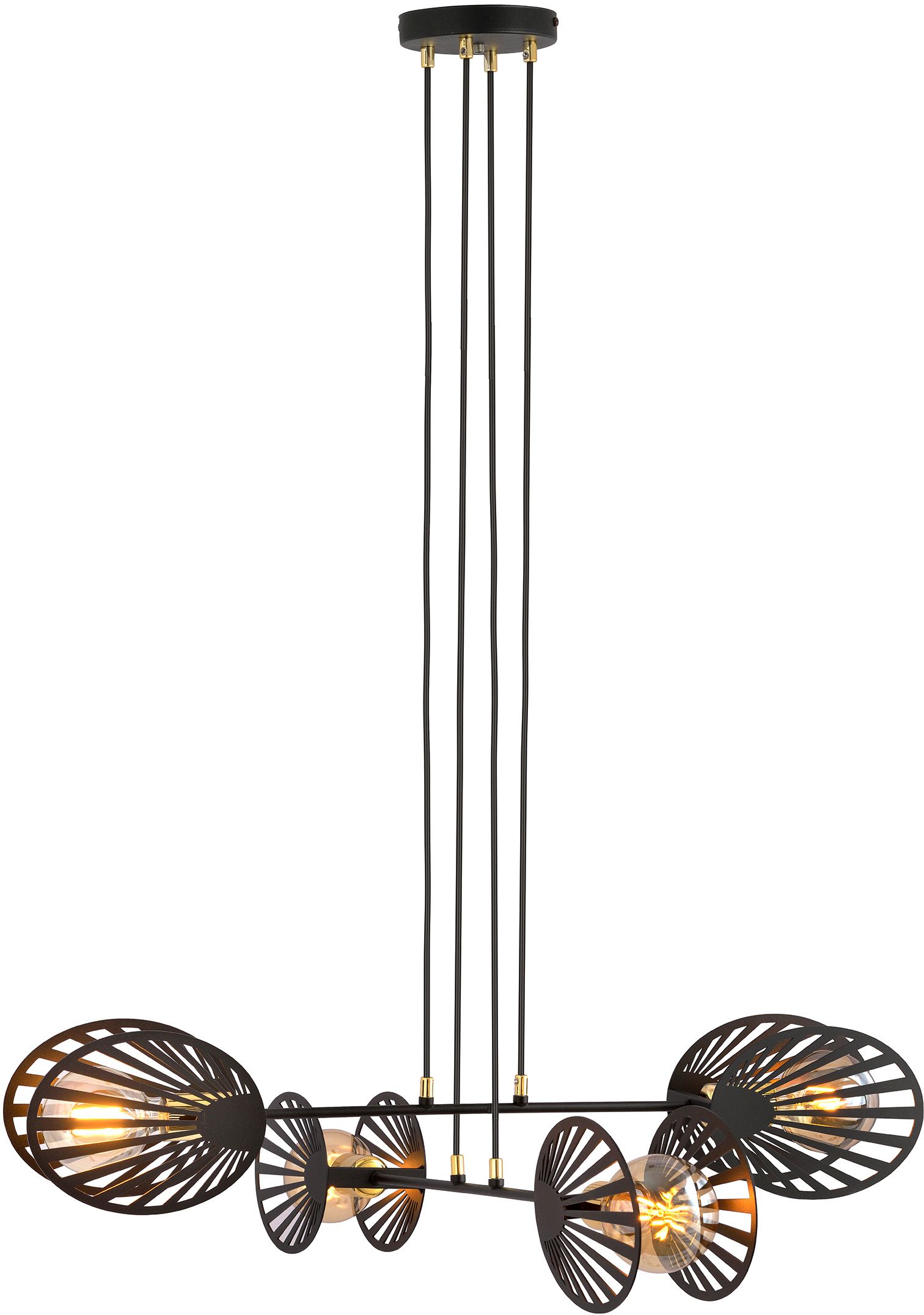 Emibig Playa lampa wisząca 4x15 W czarna-złota 1146/4