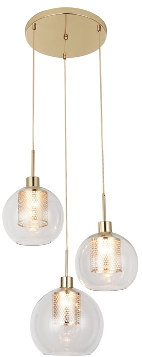 Rabalux Philana lampa wisząca 3x60W złoty/przezroczysty 6496 - Wysyłka w 24h