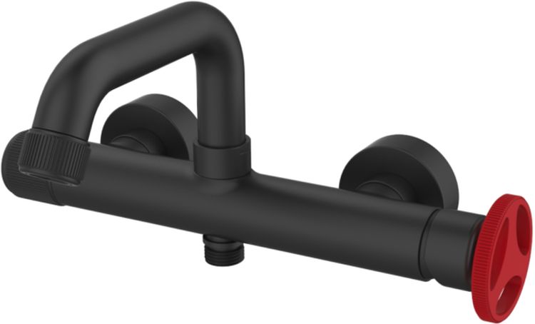 Sea-Horse Loftea Black+Red bateria wannowo-prysznicowa ścienna czarny mat/czerwony BJV403B-R1