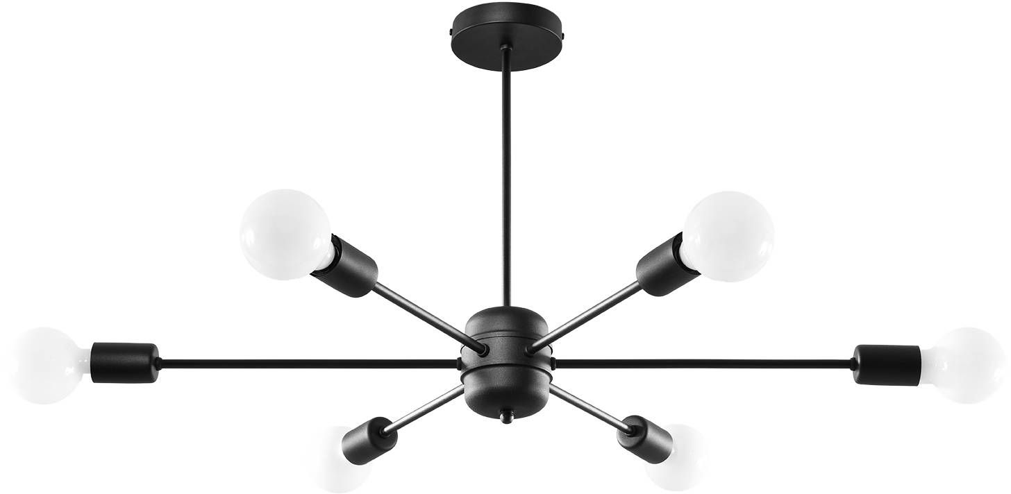 Sollux Lighting Lango 6 lampa podsufitowa 6x60W czarna SL.1023