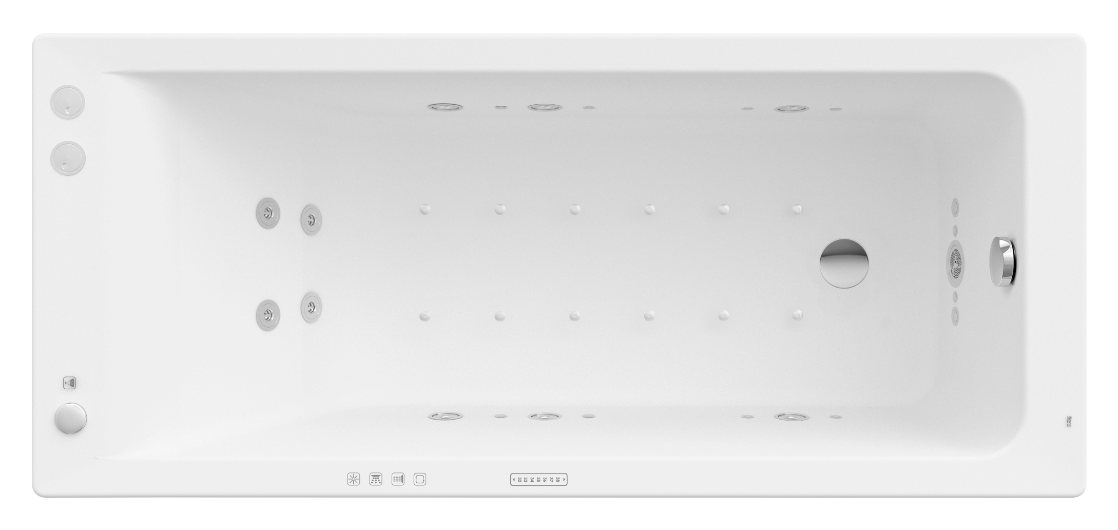 Roca Easy wanna z hydromasażem 170x75 cm prostokątna biała A24T338000