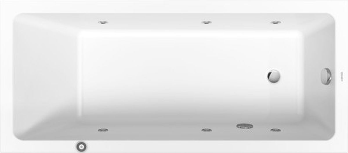 Duravit No.1 wanna prostokątna 170x75 cm z hydromasażem Jet Project biała 760490000JP1000