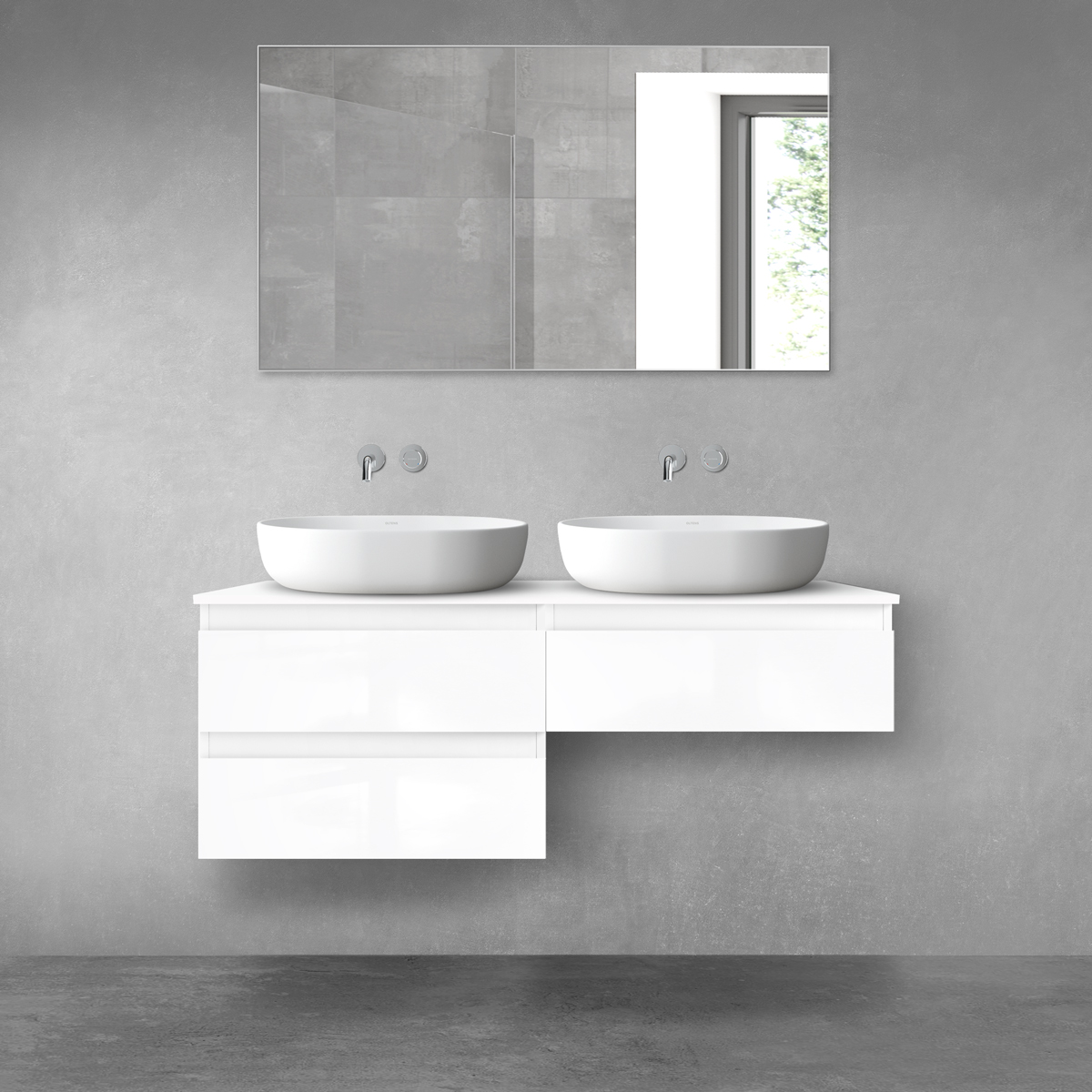 Oltens Vernal zestaw mebli łazienkowych 120 cm z blatem biały połysk 68234000 - Wysyłka w 24h