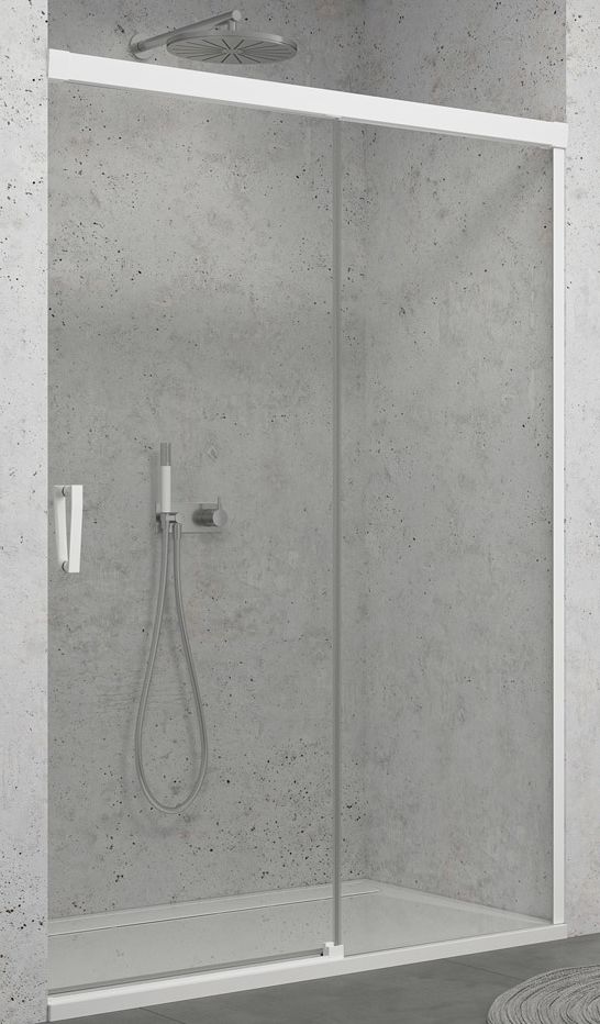 SanSwiss Cadura drzwi prysznicowe 140 cm prawe biały mat/szkło przezroczyste CAS2D1400907