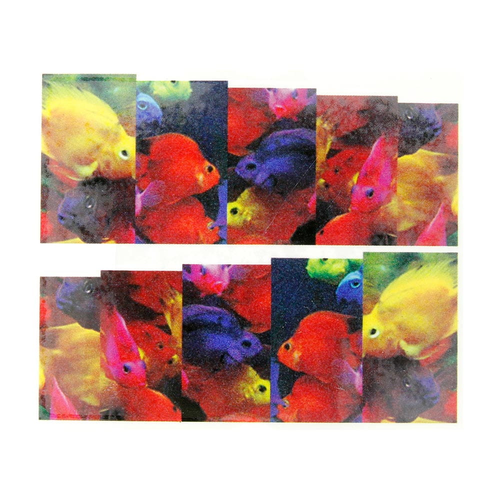 Naklejki wodne do paznokci arkusz 6,5 x 5,5cm na 10 palców Nr 1573