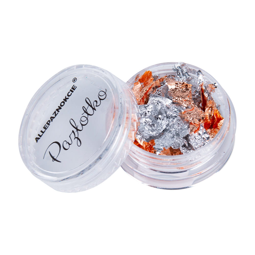 Pazłotko dwustronne Flame Allepaznokcie ultracienka folia chrom w płatkach do zdobień słoiczek 3 ml Nr 3