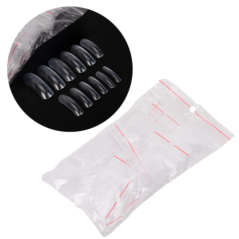 Górne formy dual do budowy paznokci z podziałką kwadrat Dual clear 12 rozmiarów 120 szt