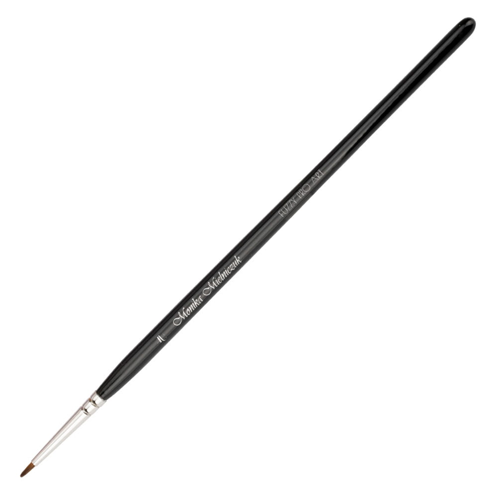 Pędzelek do zdobień farb akrylowych akwarelowych żelu paint żelu Fuzzy Pro Art długość włosia 6,5mm 4U Monika Mielniczuk