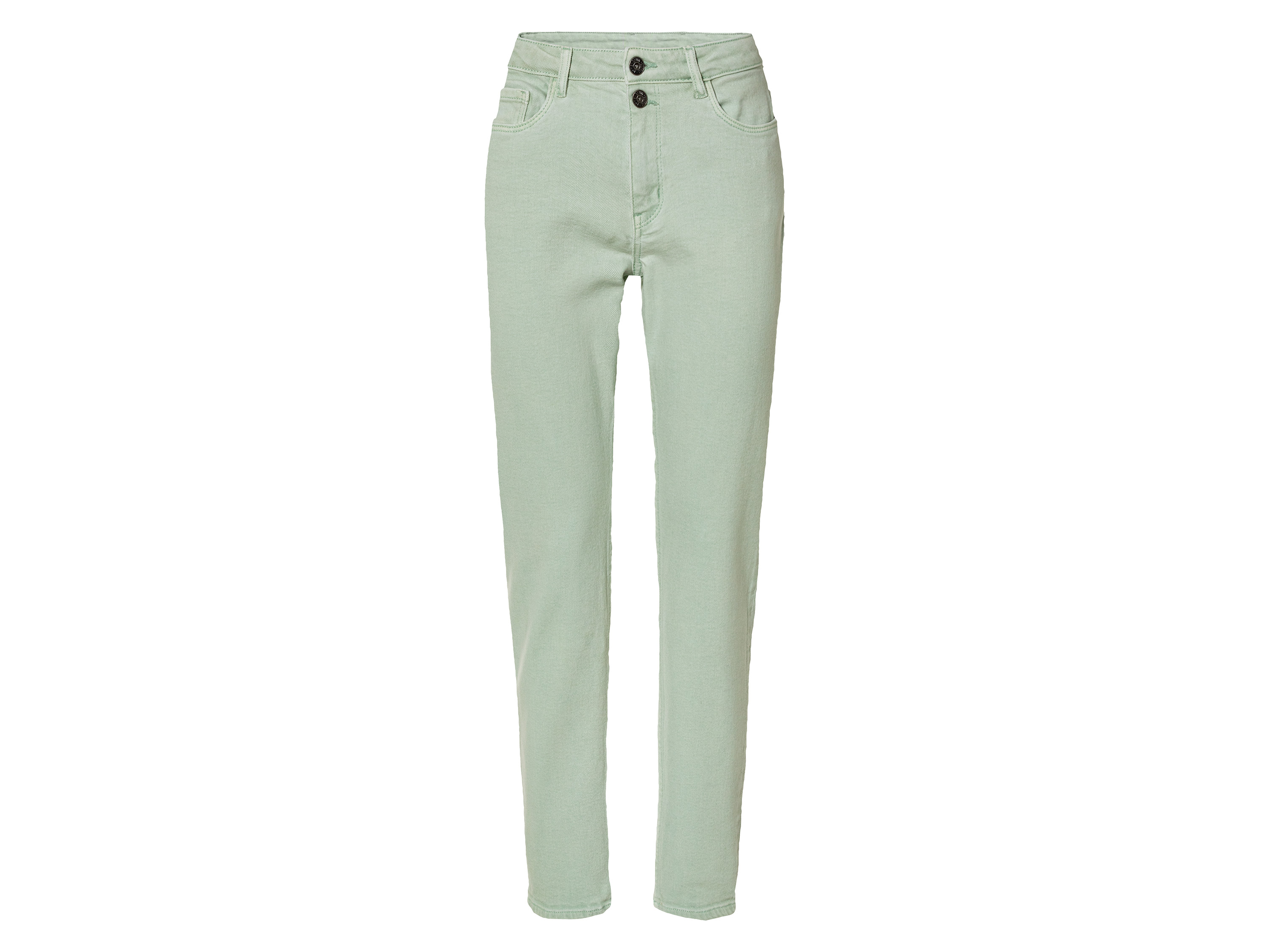 esmara Jeansy damskie z bawełną, straight fit 40, niska sylwetka, Miętowy