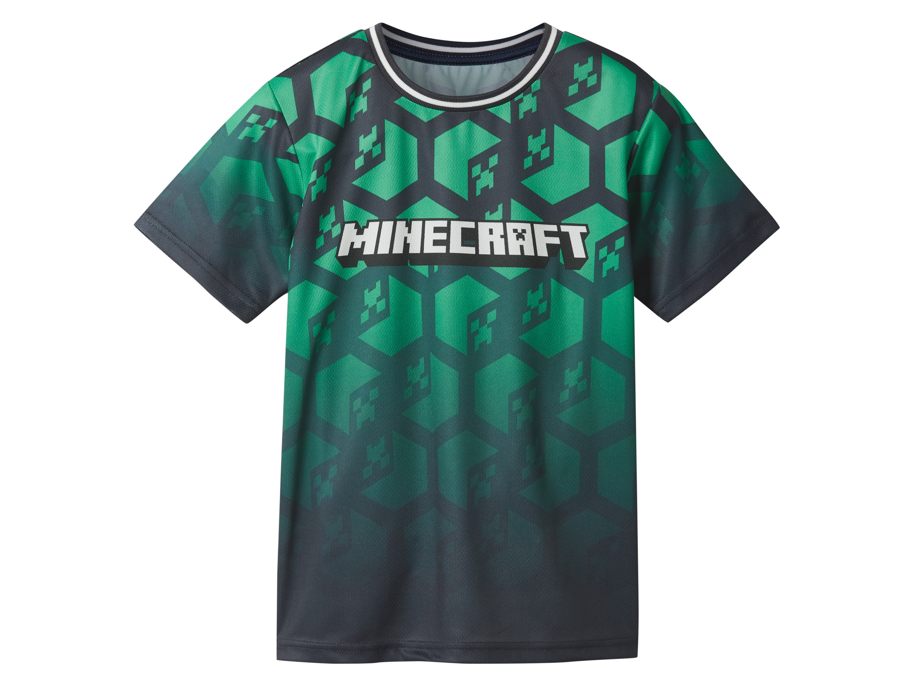 T-shirt dziecięcy „Minecraft” w stylu sportowy Czarny/ zielony, 134/140