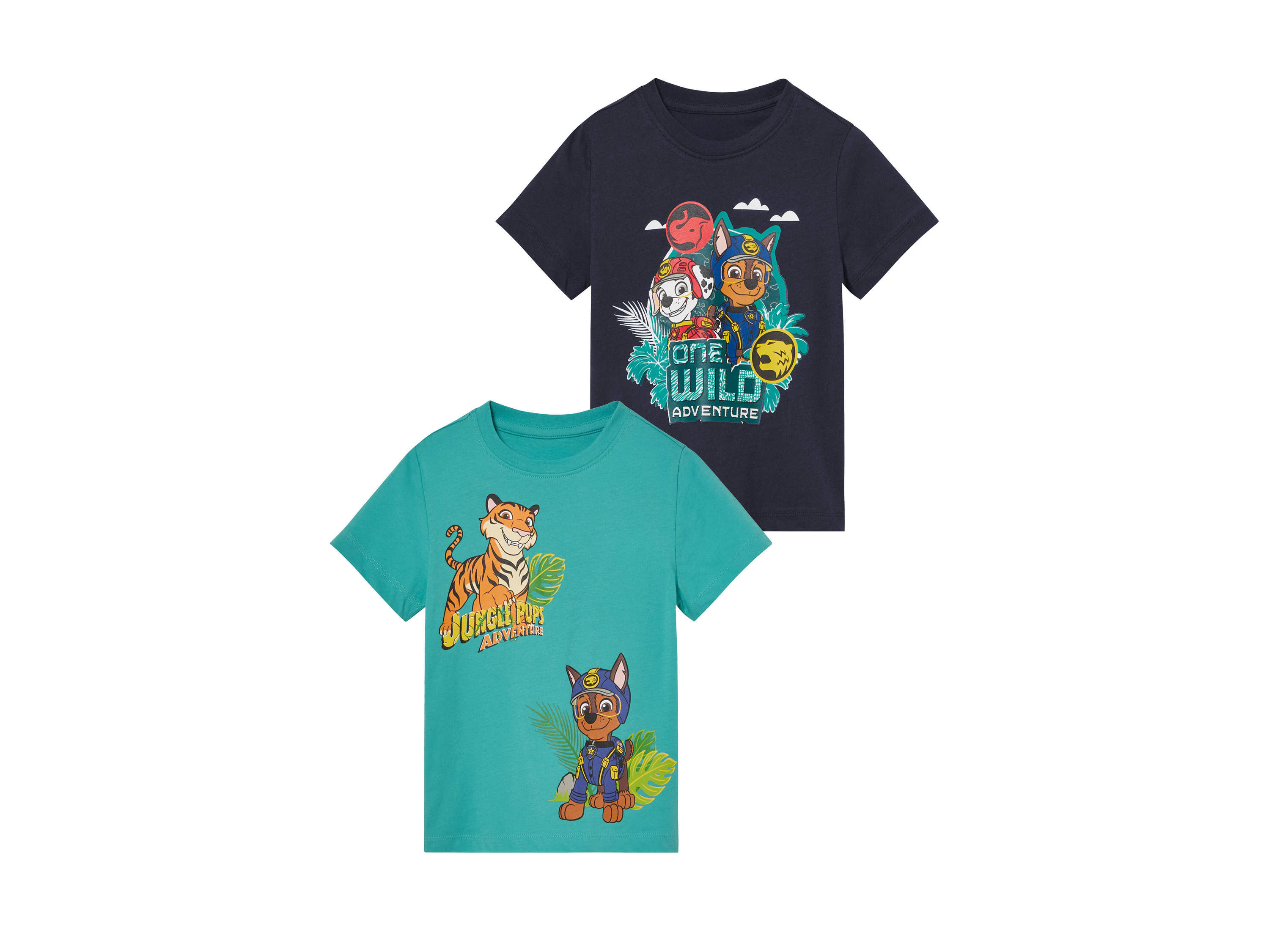 T-shirty dziecięce z bawełny, 2 sztuki 122/128, Granatowy/petrol