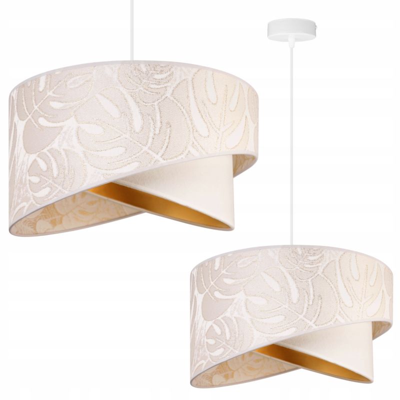 Lampa sufitowa wisząca Light Home LH Werona 1x E27 60W abażur 45cm tkanina ecru/biały 1szt.