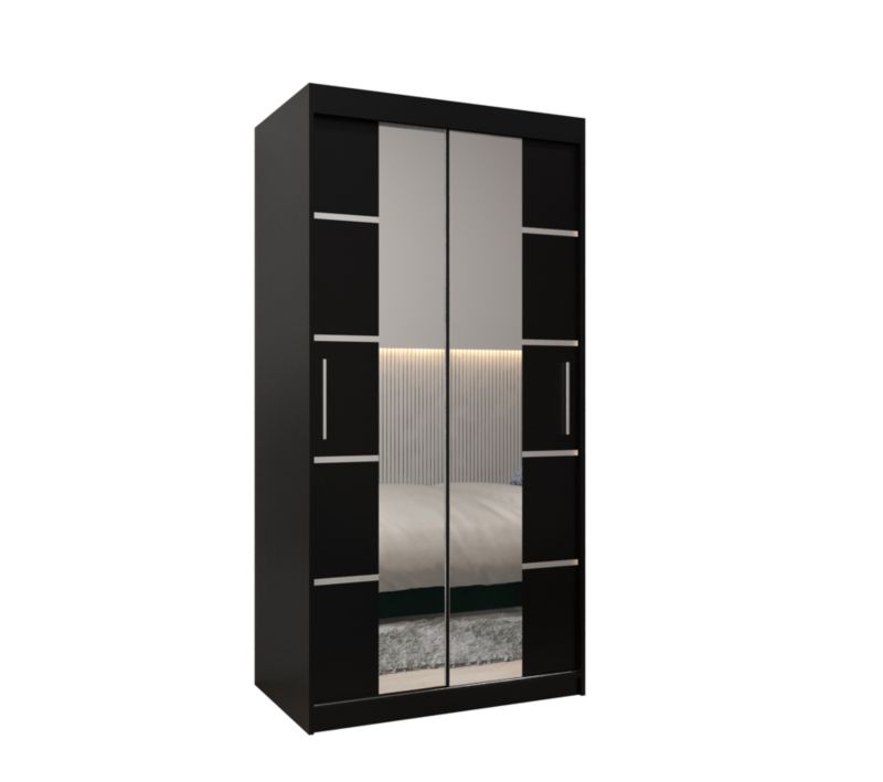 Szafa przesuwna Garderoba Abiks Verona 4 100 czarny + czarny 1 szt.