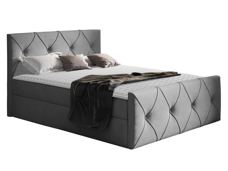 Łóżko kontynentalne MIRJAN 24 Crystal Lux 180x200 gołębi szary 1 szt.