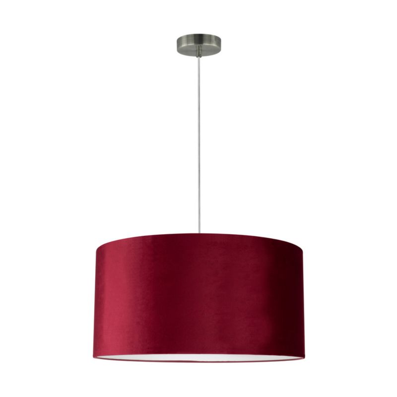 Lampa Wisząca SPOT Light 1xE27 Max.60W Satyna w Połączeniu z Bordową Tkaniną, Polski Producent, 1 szt.