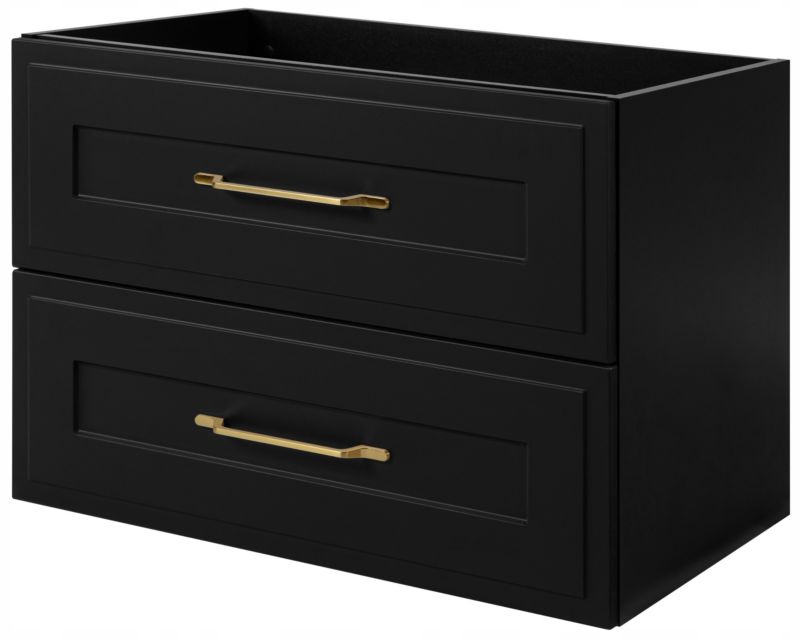 Szafka pod umywalkę Furnidea 80 cm czarna z szufladami ryflowana CLASSIC 1 szt.