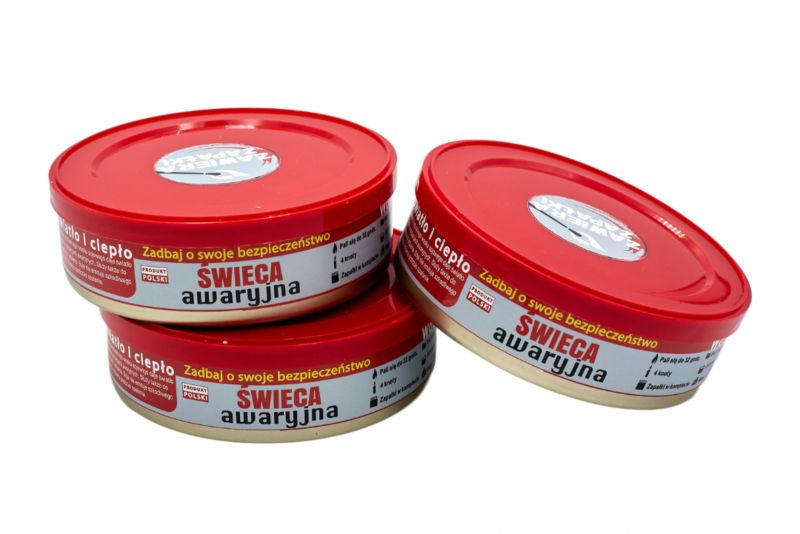 Świeca awaryjna Haske PRO 180g sojowa survival prepping + zapałki, 3 szt.
