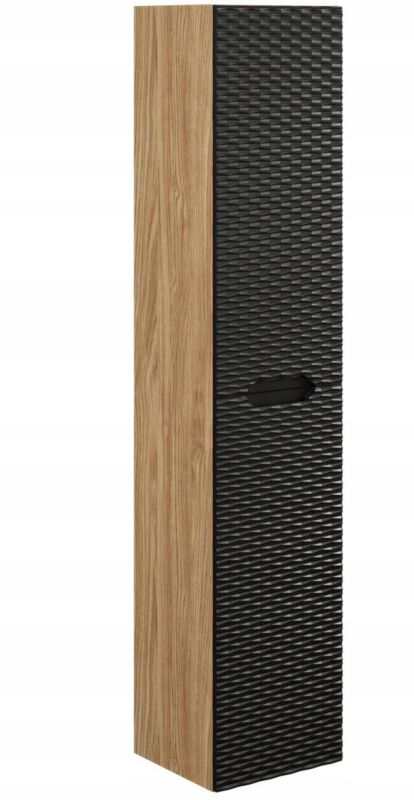 Słupek łazienkowy Furnidea 170 cm wiszący 2 drzwi czarny front 3D Ocean 1 szt.