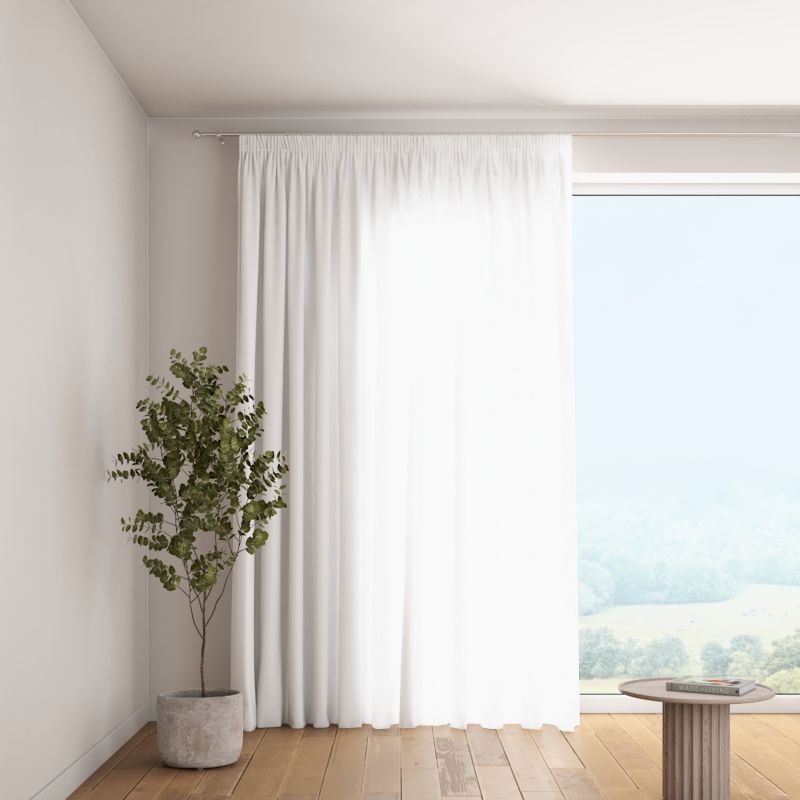 Zasłona na taśmie marszczącej 1 szt. 130 x 245 cm Dekoria prześwitujący biały 1 szt.