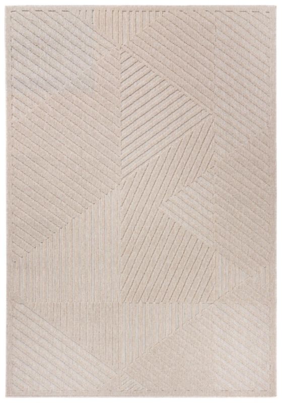Dywan wewnętrzny/zewnętrzny Cansas FG42C prostokąt Mazovia 200x 300 cm beżowy,kremowy motyw geometryczny krótki włos 1 szt.
