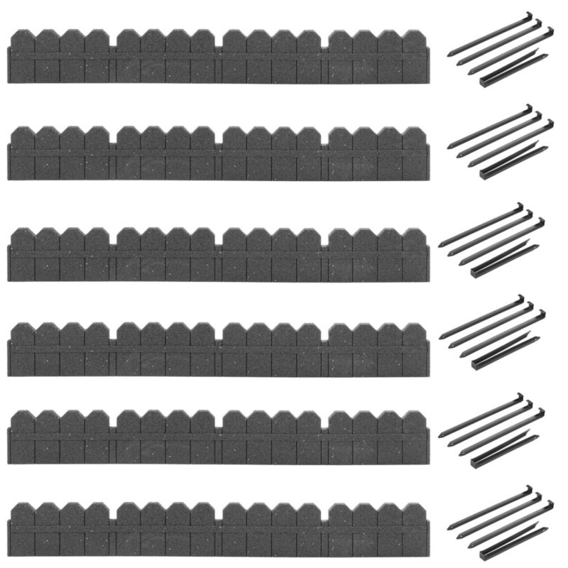 Obrzeże trawnikowe ogrodowe e-floor Maryland 120 x 2,5 x 15,25 cm szare z zestawem montażowym 6 szt