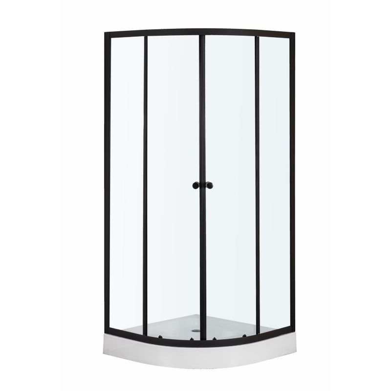 Kabina prysznicowa półokrągła Kerra Ariana 90 cm BL szkło transparentne profile czarne niski brodzik w komplecie 1 szt.