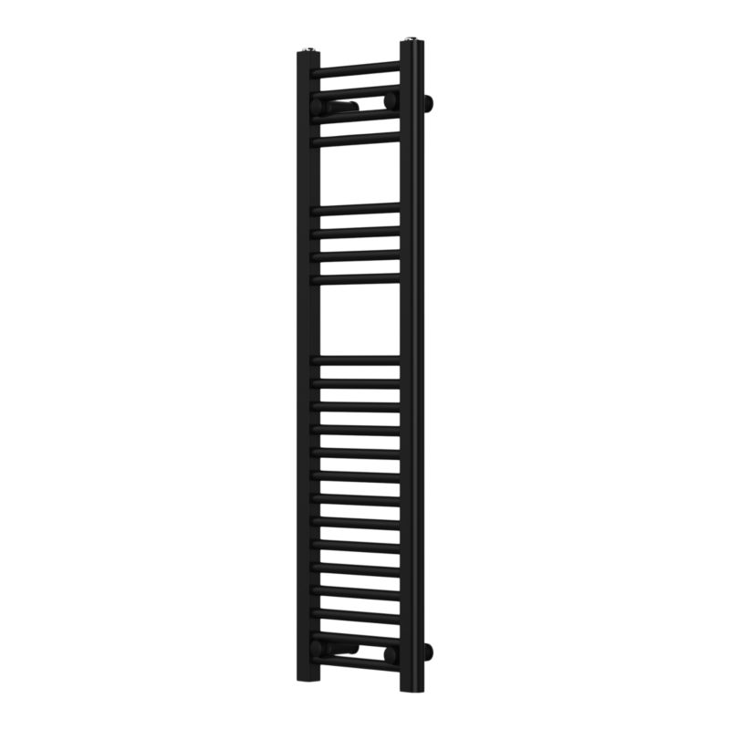 Grzejnik łazienkowy GoodHome płaski 110 x 30 cm czarny