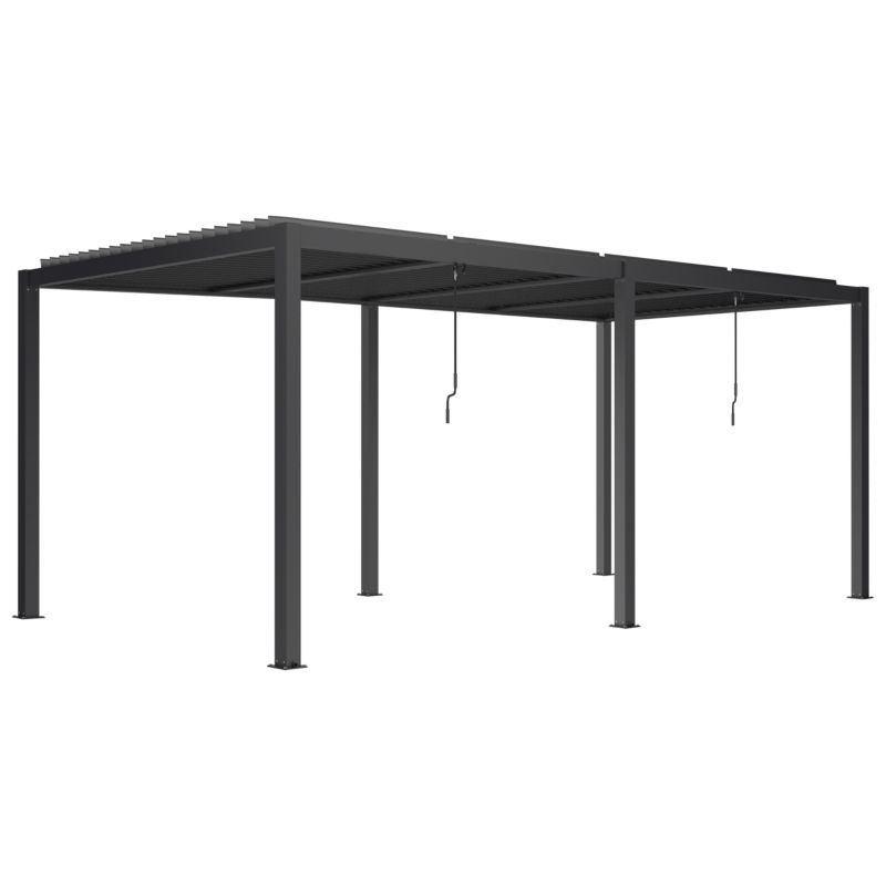 Pergola Ogrodowa Esti&Esta 7.8x3M Aluminiowa z Oświetleniem LED Regulowany Dach Antracyt 1szt