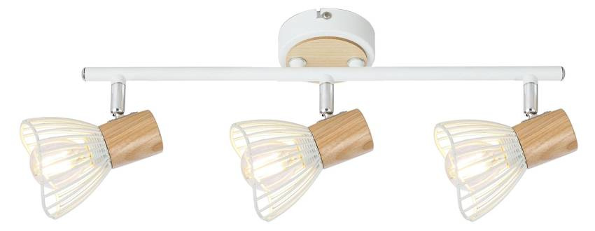 Lampa ścienna Chile listwa E14 biały + drewno