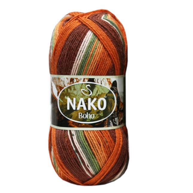 Włóczka skarpetkowa wełniana Nako Boho Desen kol. 82689