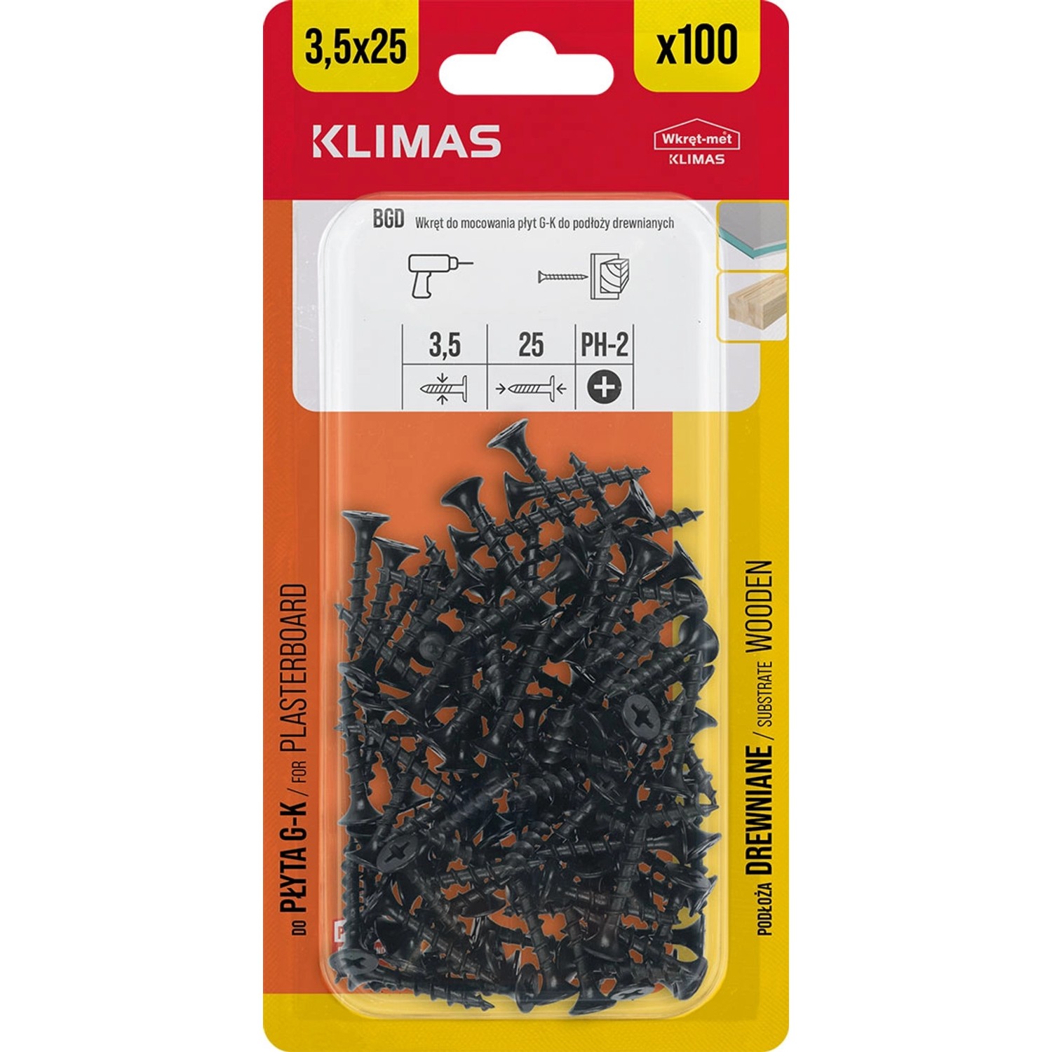 Wkręt-met Wkręt fosfatowany do drewna 3,5 mm x 25 mm
