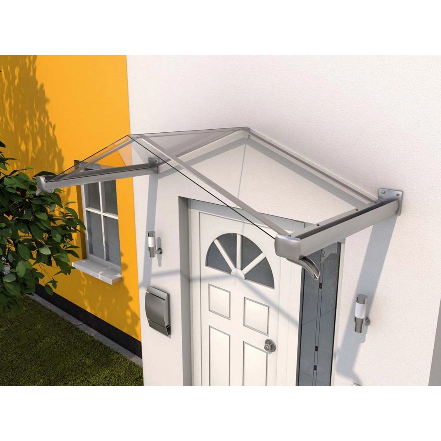 Gutta Zadaszenie Trójkąt efekt stali PC lity 4 mm 200x90x40 cm