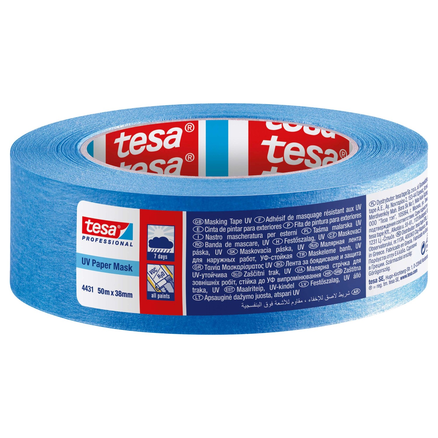 Tesa Taśma malarska UV7 dni niebieska 50 m x 25 mm