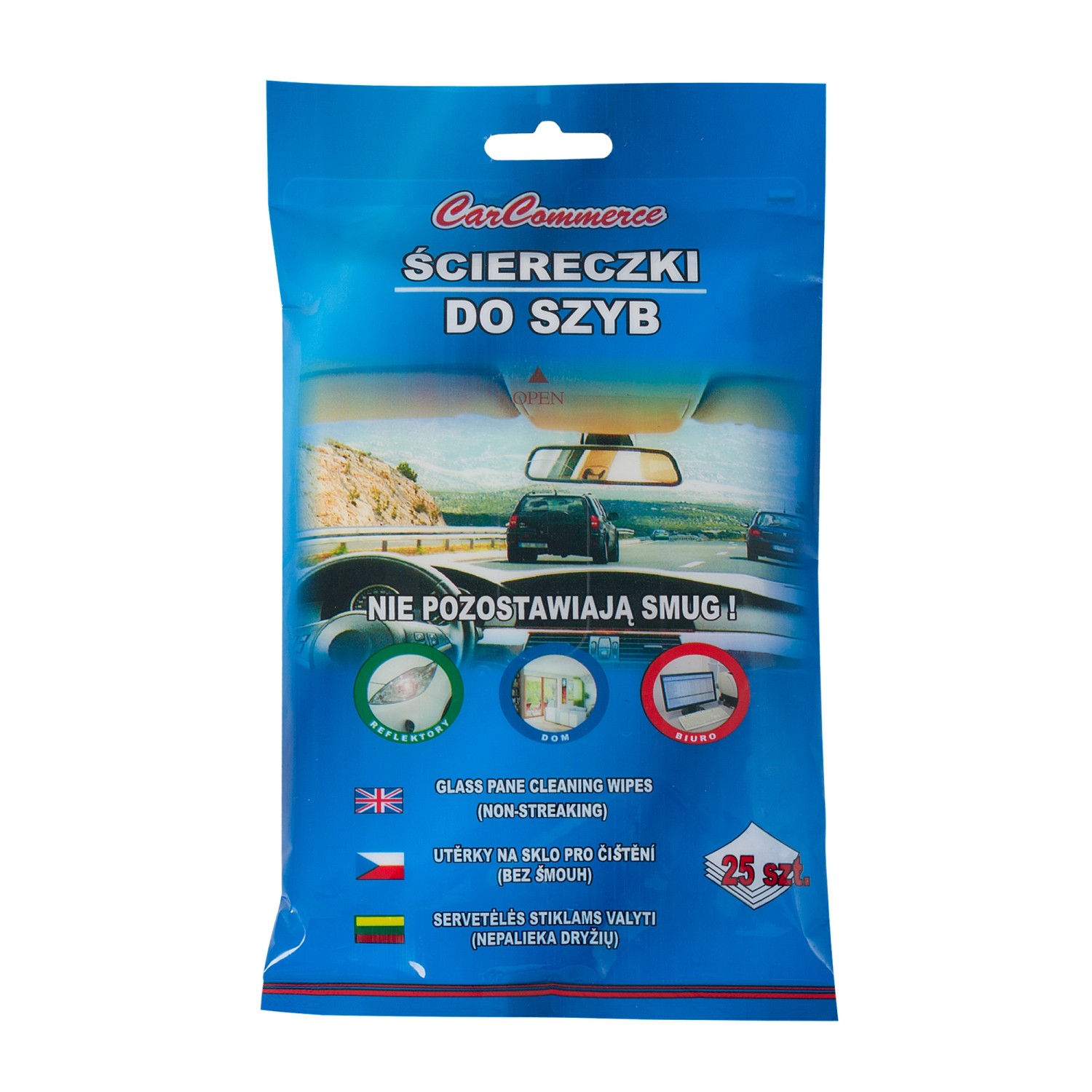 Carcommerce Ściereczki antystatyczne do szyb 25 sztuk