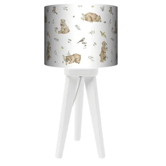 Lampa Trójnóg mała Misie Biel kolor podstawy do wyboru FL - orzech